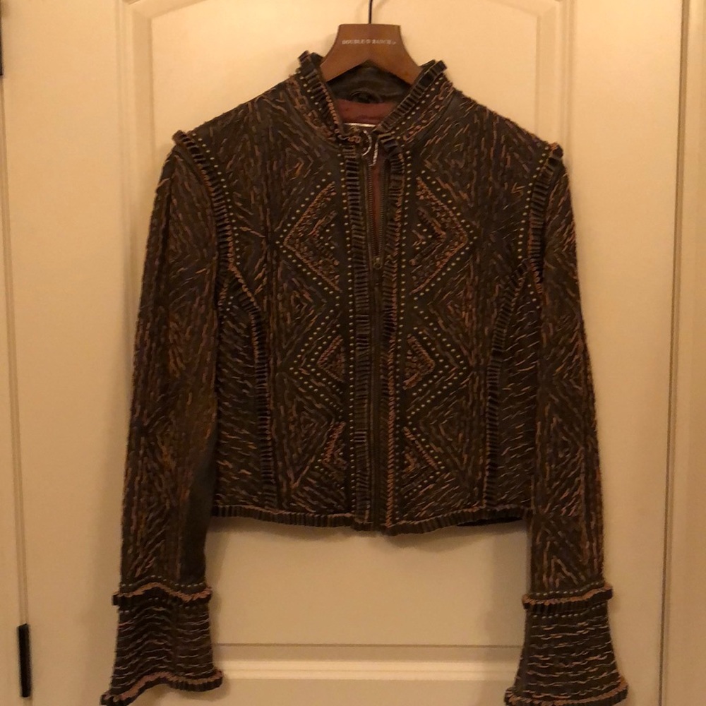 DOUBLE•D RANCH  Western Leather Jacket - Size L